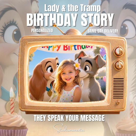 Personalized Lady and the Tramp Birthday wishes