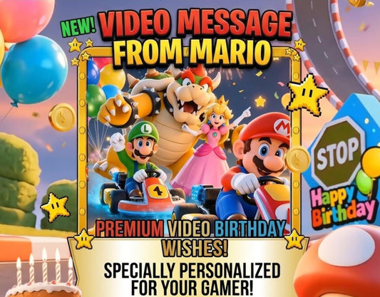 Super Mario Personalized Birthday Video for Kids | Custom Mario Kart Birthday Wish