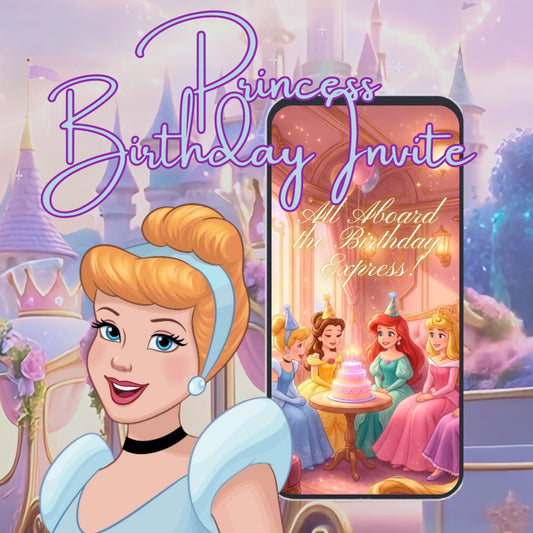 Princess Birthday Video cute Invitation for girl