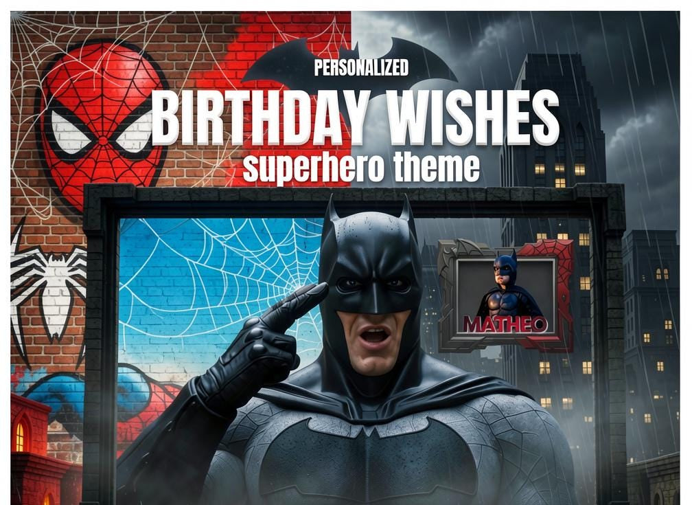 Spiderman & Batman Personalized Birthday Video for Boys | Custom Superhero Wish