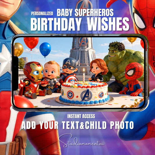 Baby Superhero Birthday video wishes