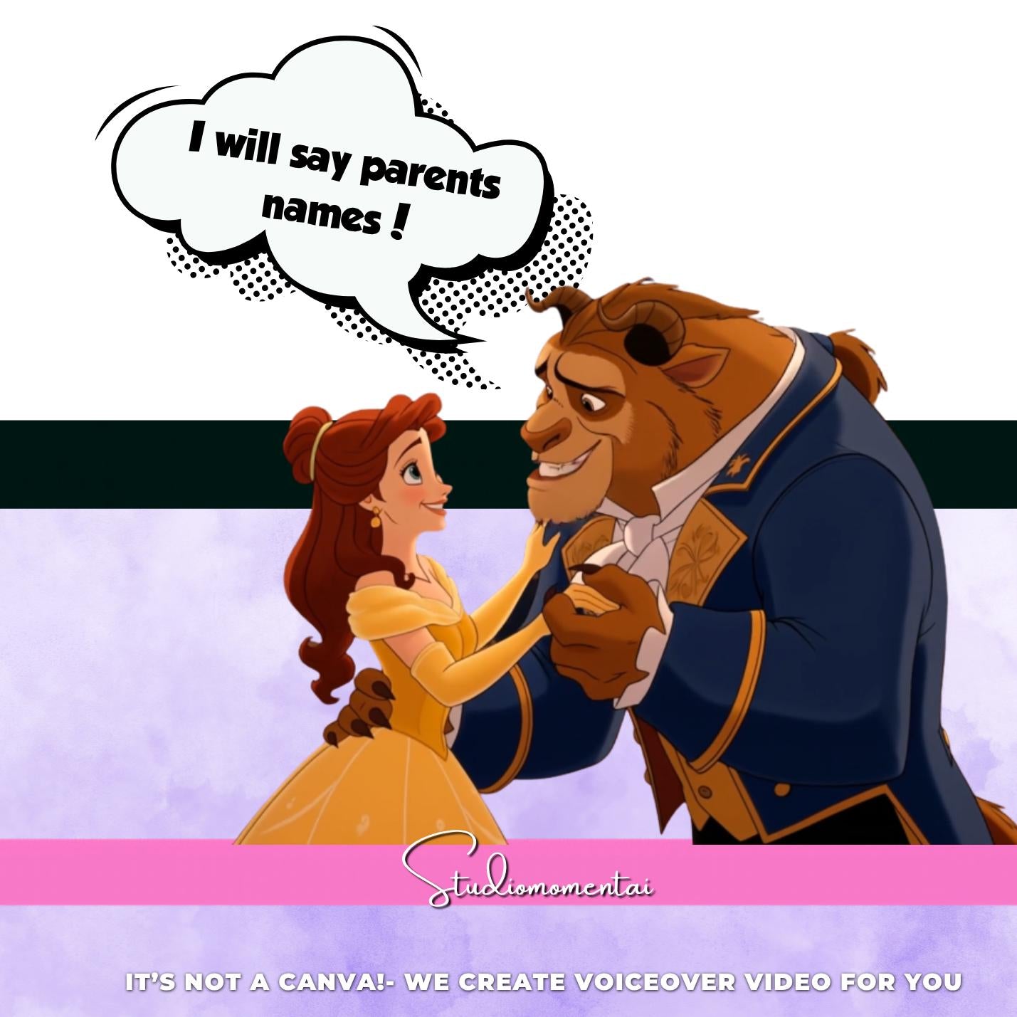 Personalized Beauty and the Beast Pregnancy Announcement Video