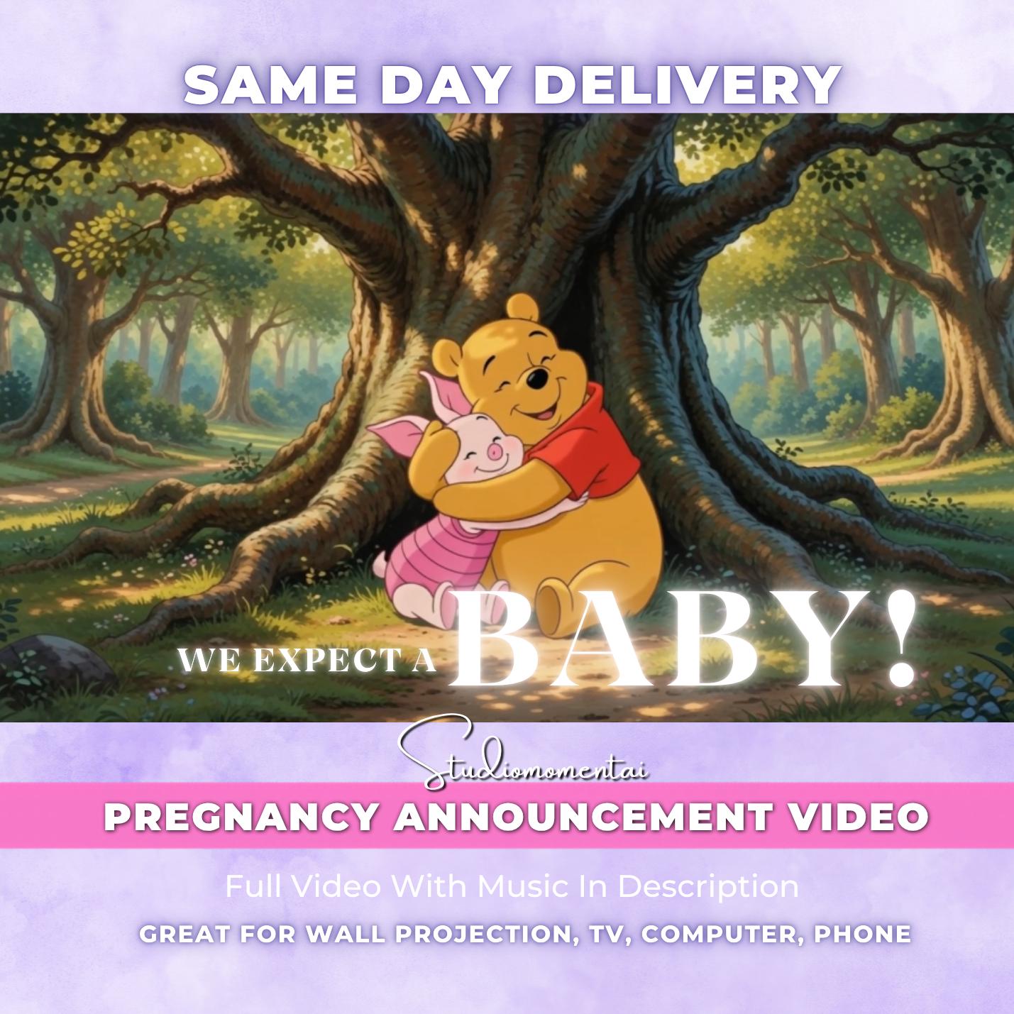 Personalized Classic Winnie the Pooh Pregnancy Announcement Video