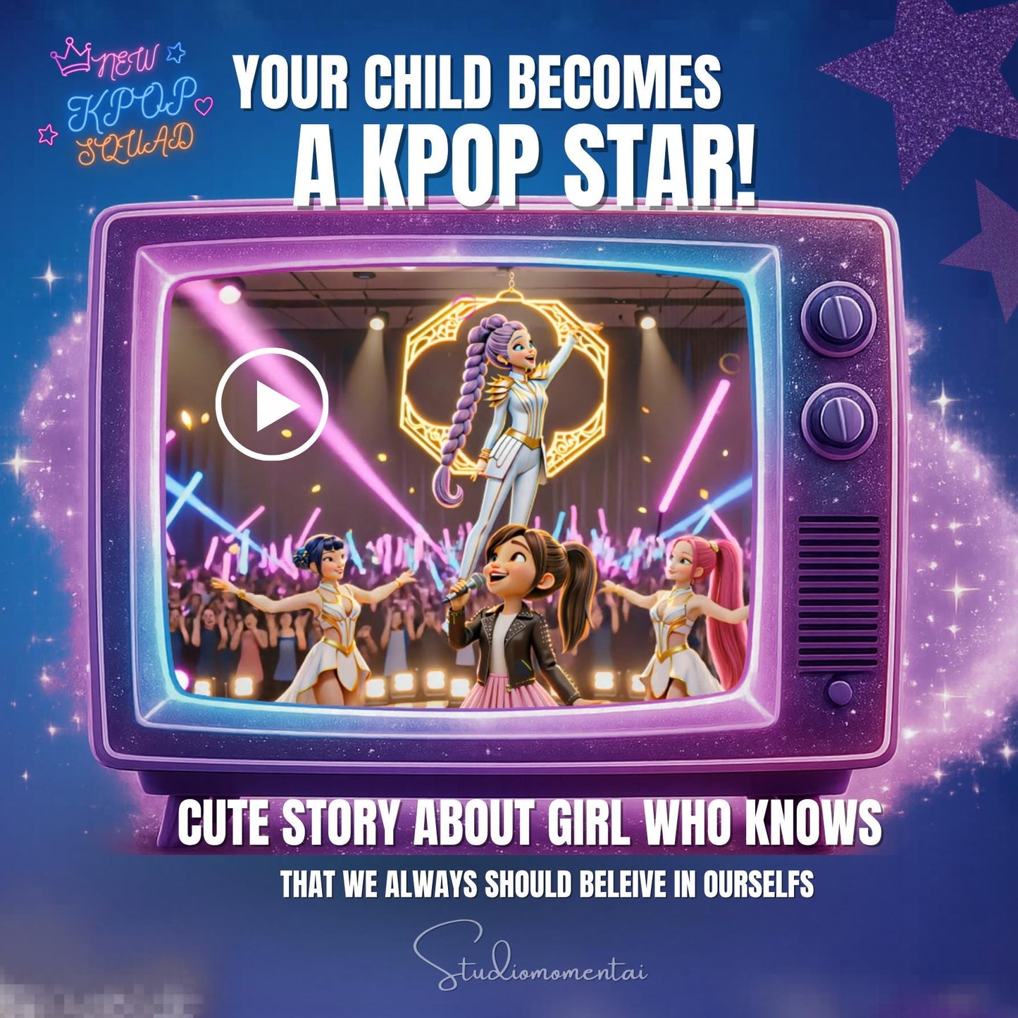 KPOP Demon hunters Personalized Video, Your Child Becomes a KPOP Star,Golden song Custom Cartoon Video for Girls,video gift