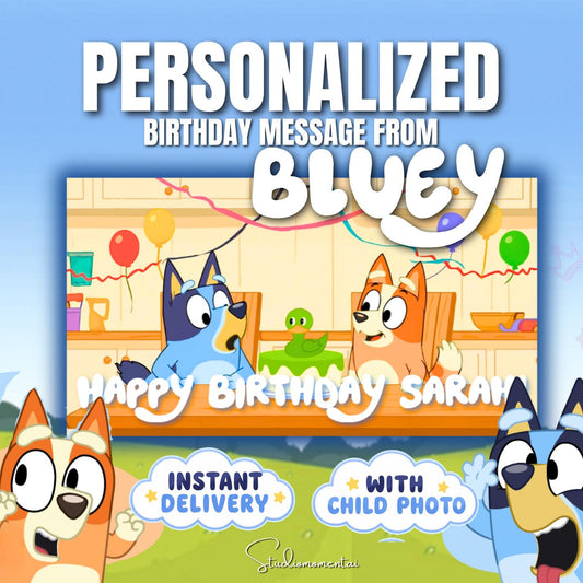 Personalized Bluey Birthday Video Message for Kids | Custom Animated Wish