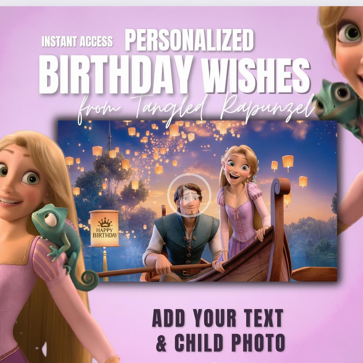 Personalized Rapunzel Birthday Video for Kids | Tangled Birthday Wishes Gift