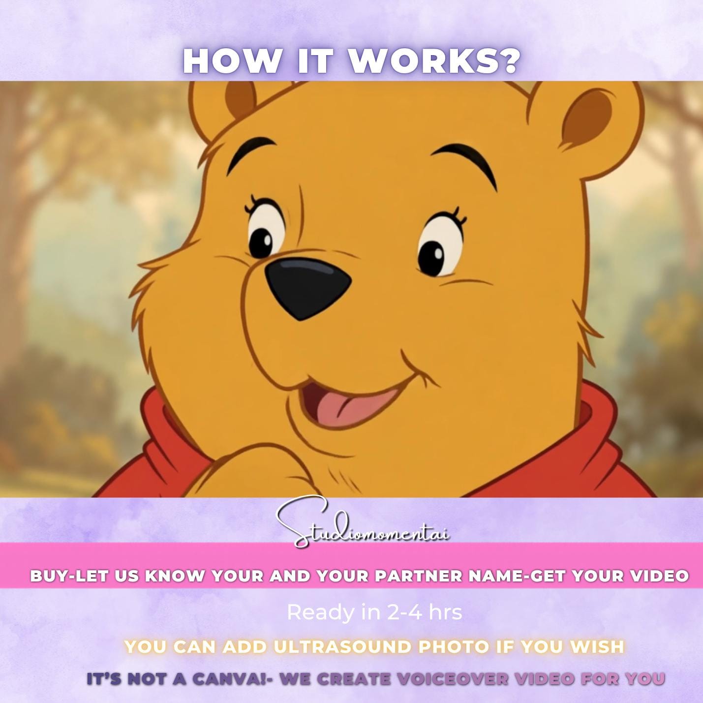 Personalized Classic Winnie the Pooh Pregnancy Announcement Video