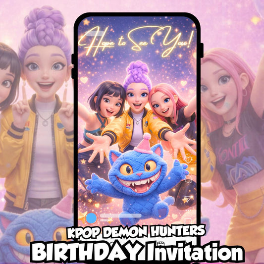 K-pop Demon Hunters Personalized Birthday Invitation Video | Custom Photo & Music